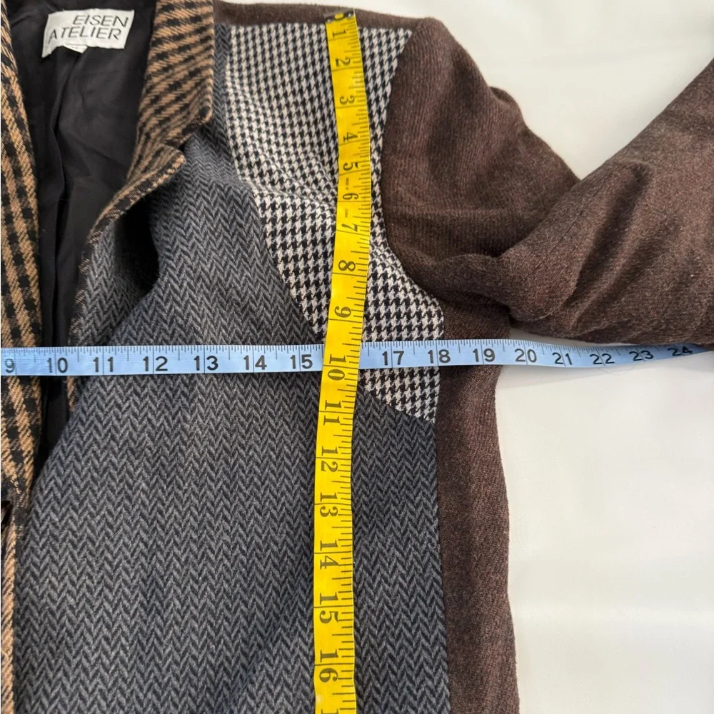 Eisen Atelier Patchwork wool blend Blazer neutral colorway in size medium - Picture 10 of 12